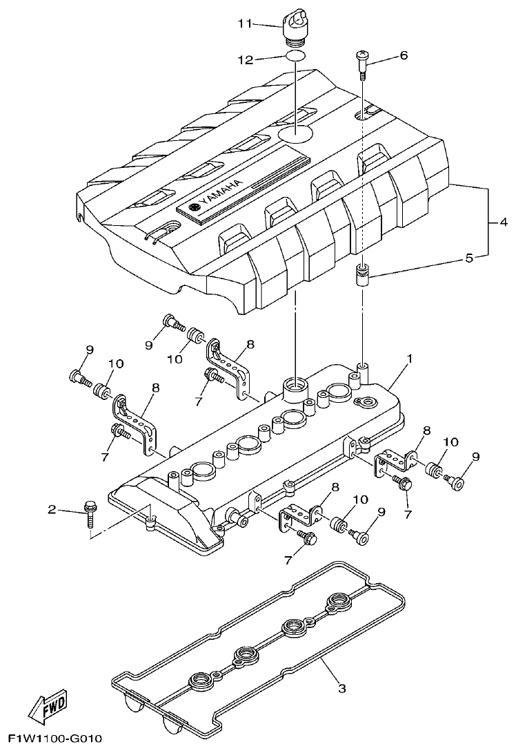 Yamaha GX18 CYLINDER 1 parts diagram